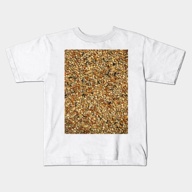 Seed (bird food) texture Kids T-Shirt by FOGSJ